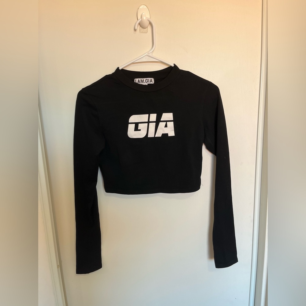 I.AM.GIA Ida Long Sleeve Crop Top Tee Shirt Women's XS‎